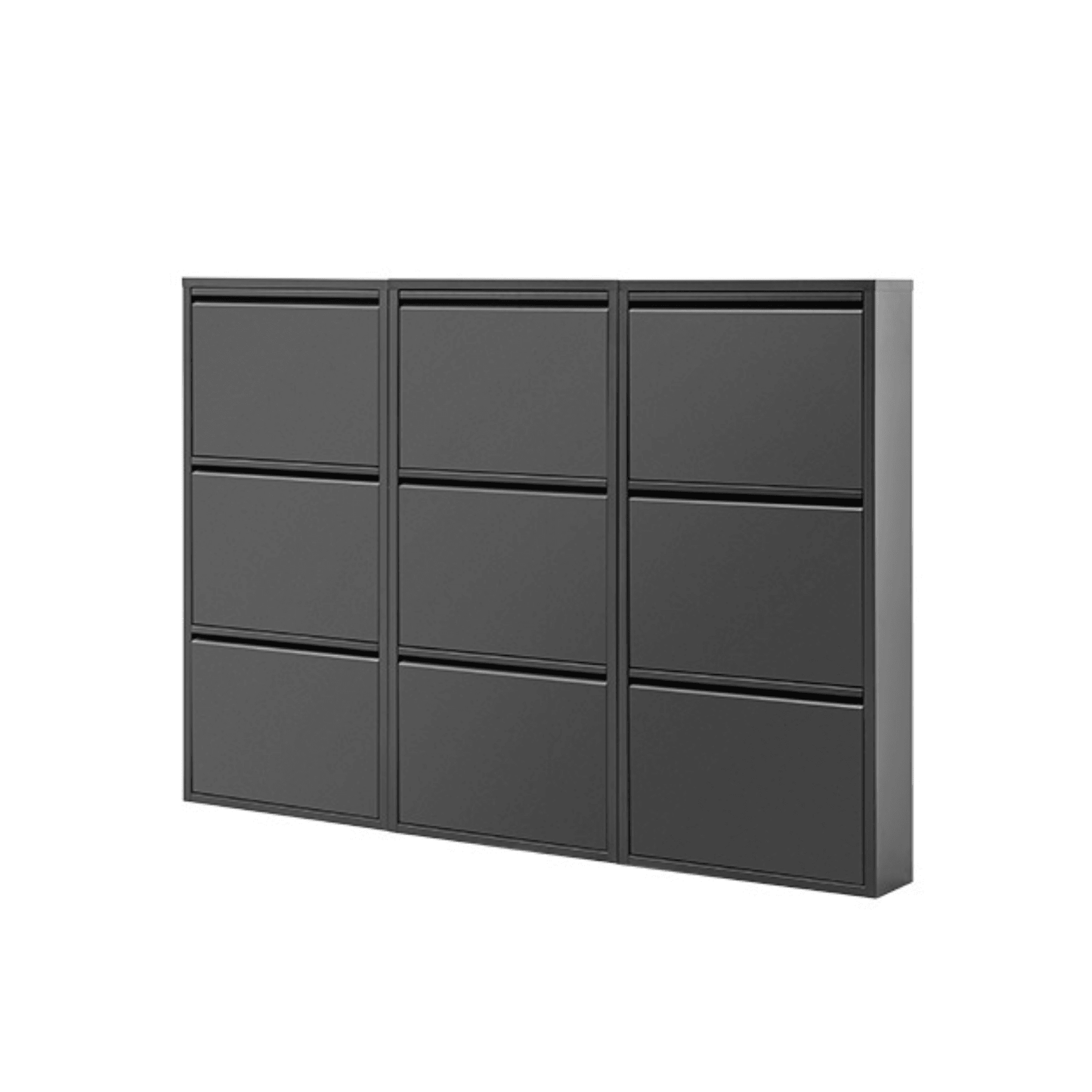 Alveon Schuhschrank (3 Klappen Schwarz) - Ezmann.de