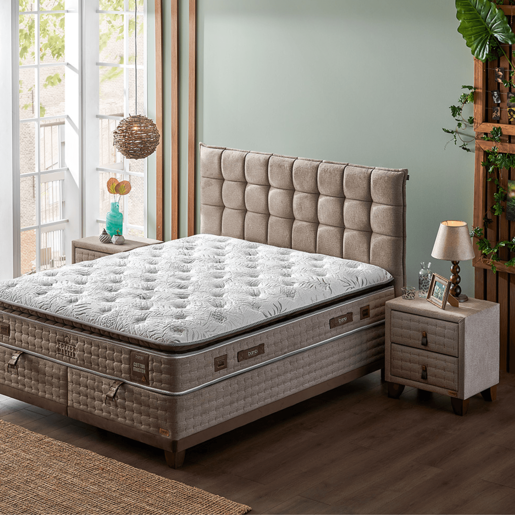 Bambi Cotton Master Boxspringbett Schlafzimmer Set mit 9 Schichten mit Topper Höhe 32 cm Matratze - Ezmann.de