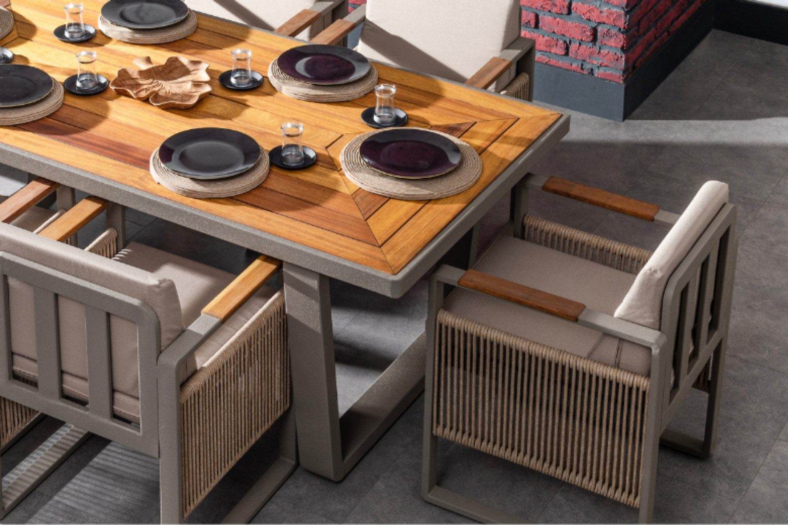 Gowoll Argos Aluminium Gartenlounge-Set Wetterfeste Gartenmöbel Set 6 Personen für Outdoor Terassenmöbel - Ezmann.de