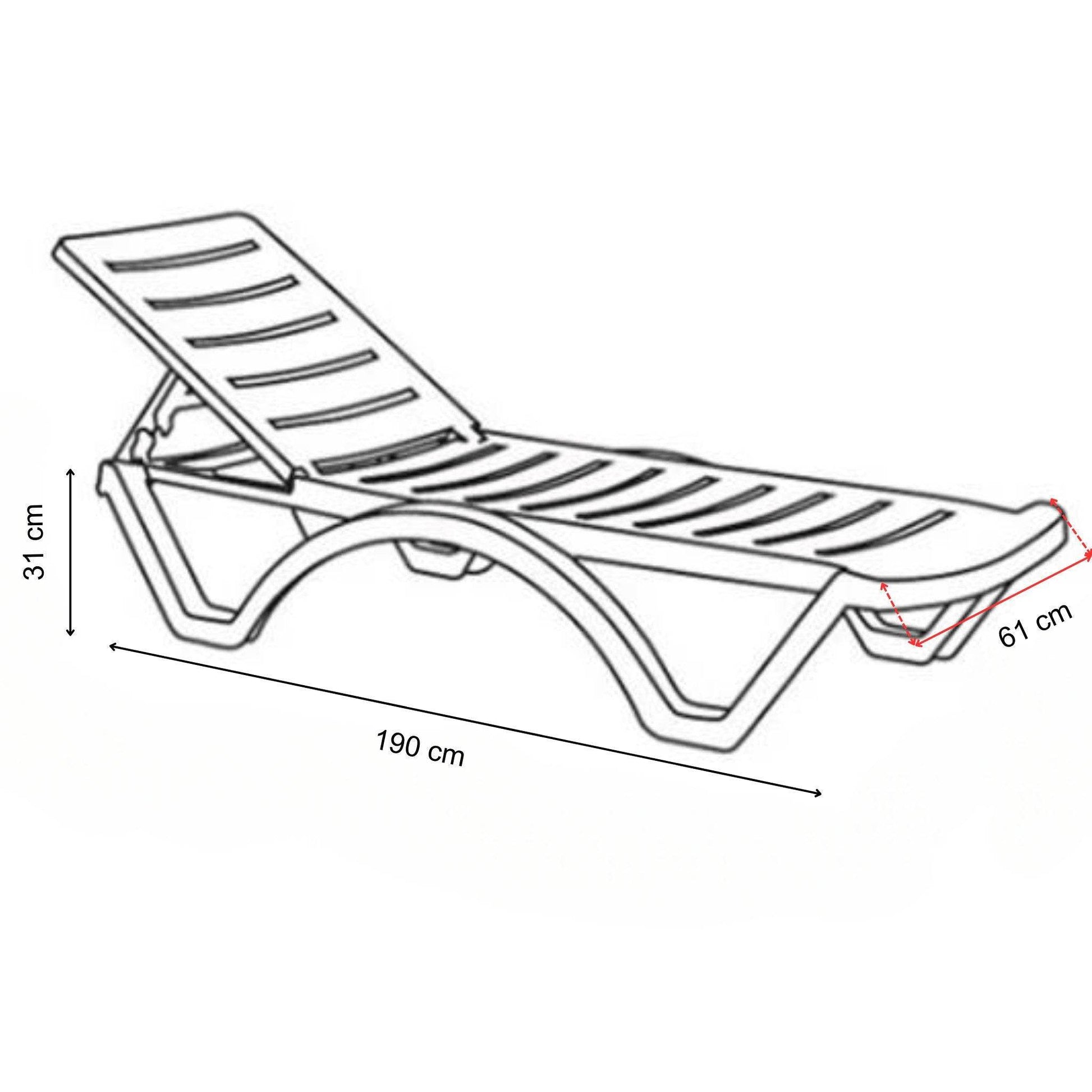 Gowoll Vegas Anthrazit Gartenliege mit Rollen Klappbar Wetterfest Sonnenliege und Stapelbar Liegestuhl, 1-tlg., mit 5 Positionen - Ezmann.de