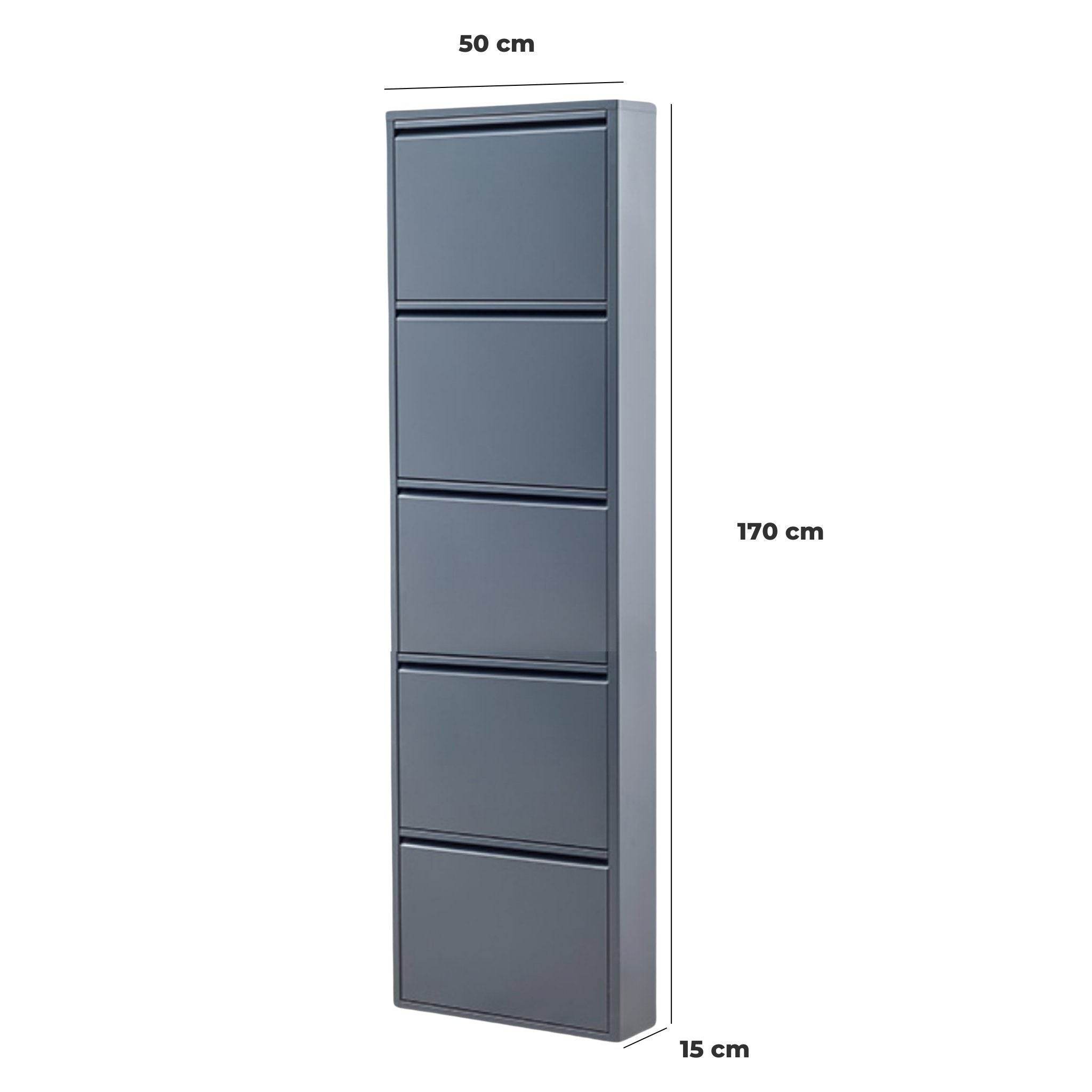 Gowoll Schuhschrank (5 Klappen Anthrazit) - Ezmann.de