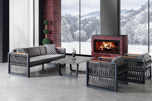 Gowoll Argos Aluminum Tisch Gartenmöbel Set 5 Personen - Ezmann.de