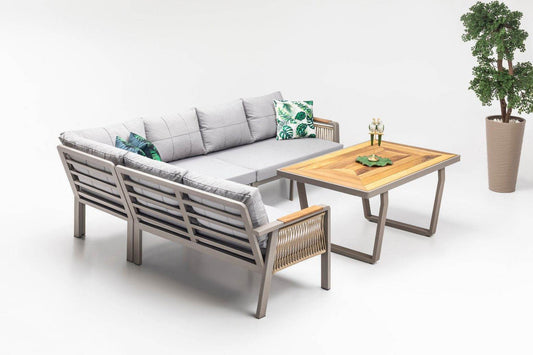 Gowoll Artemis Plus Tisch Gartenlounge-Set Premium (Sitz und Rückenkissen, Tisch mit 2x3 Sitzer und 2xStuhl) - Ezmann.de
