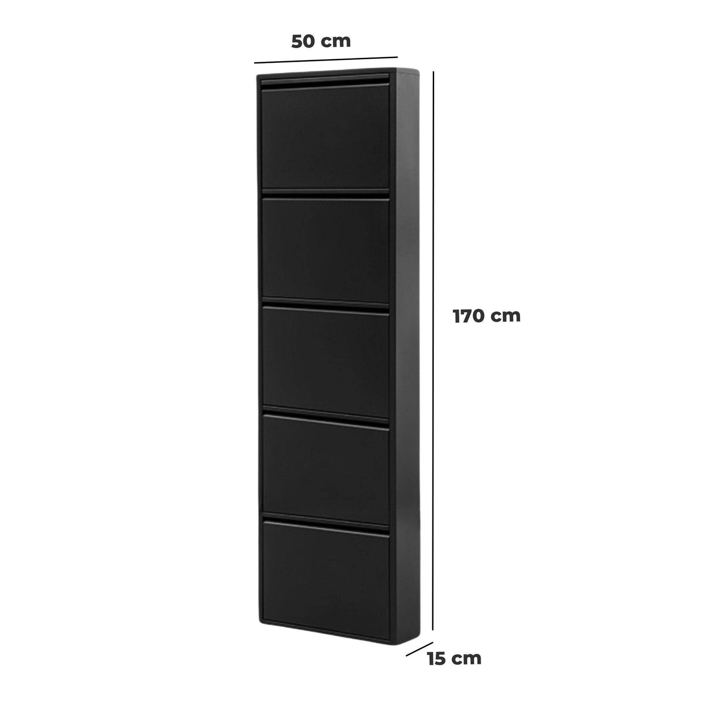 Alveon Schuhschrank (5 Klappen Schwarz ) - Ezmann.de