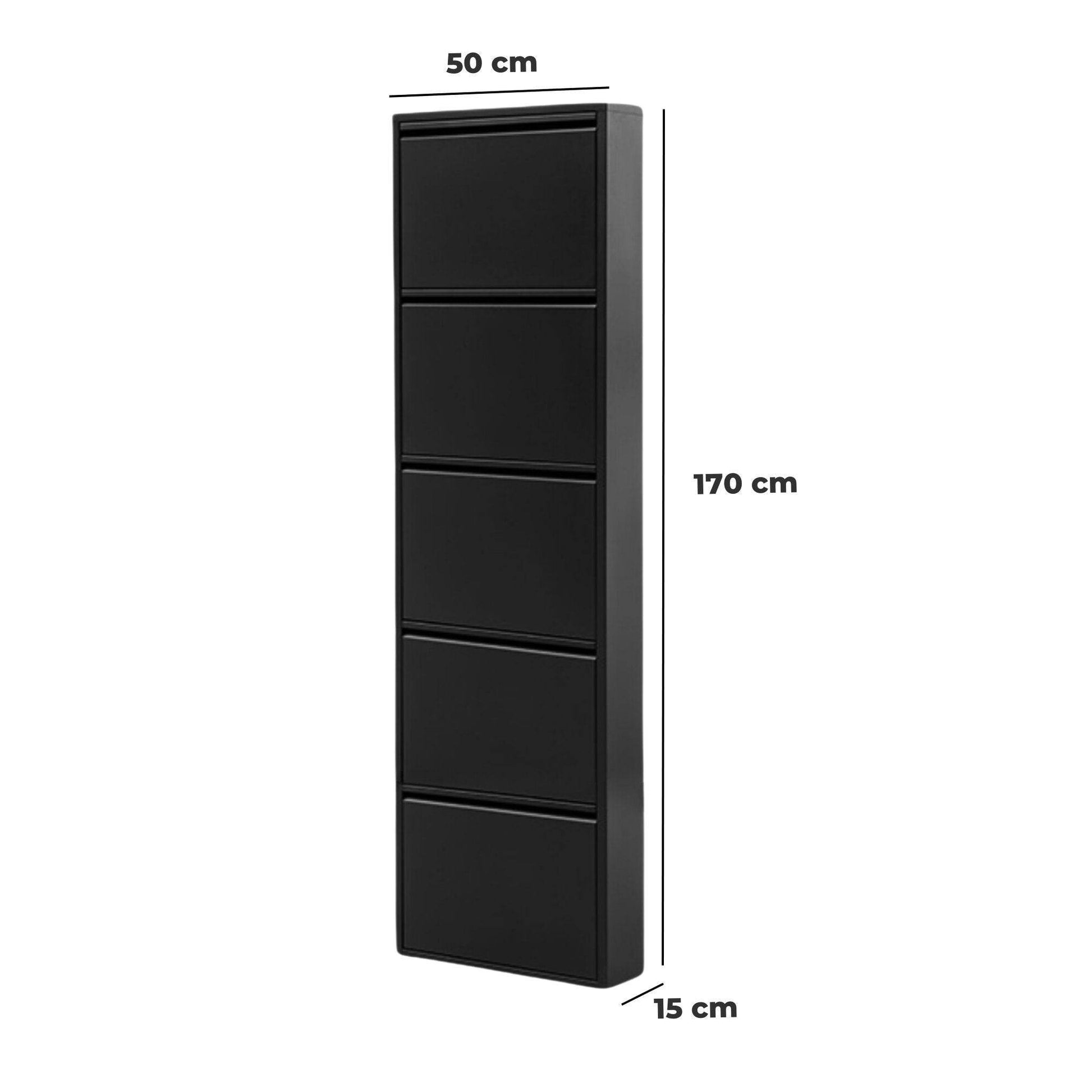 Alveon Schuhschrank (5 Klappen Schwarz ) - Ezmann.de