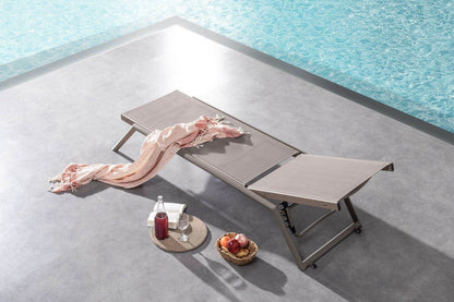 Gowoll Vegas Anthrazit Gartenliege mit Rollen Klappbar Wetterfest Sonnenliege und Stapelbar Liegestuhl, 1-tlg., mit 5 Positionen - Ezmann.de
