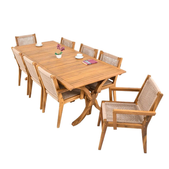 Fiume Gartenmöbel Set für 8 Personen aus Akazienholz