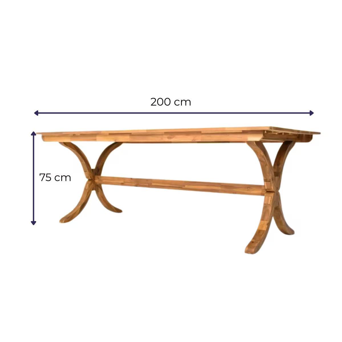 Fiume Gartenmöbel Set für 6 Personen – Akazienholz Esstisch 200x100 cm mit Stühlen – Gowoll Outdoor Essgruppe - Ezmann.de