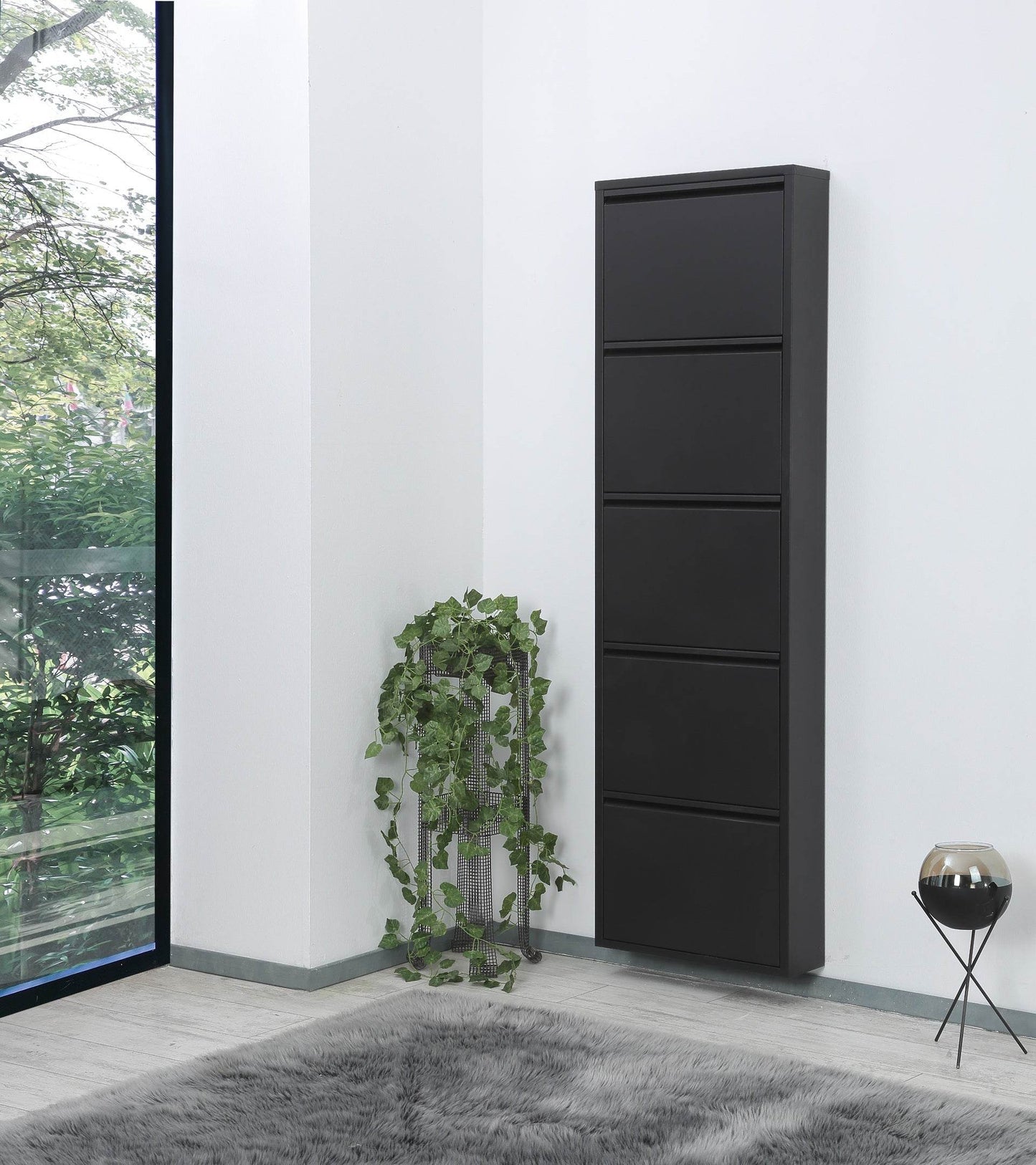 Alveon Schuhschrank (5 Klappen Schwarz ) - Ezmann.de