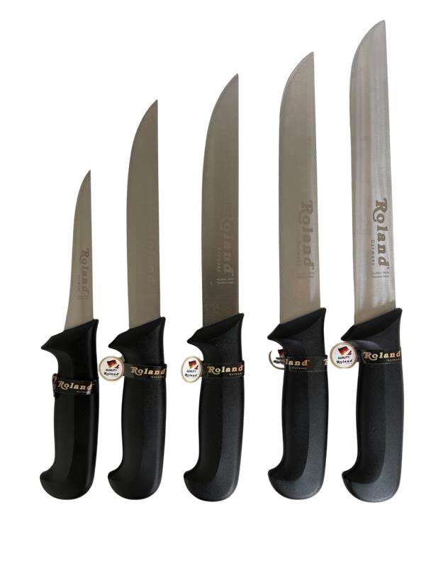 Roland Germany 5-teiliges Edelstahl Küchenmesser-Set – Schwarz, Profi Messer Set Roland Germany
