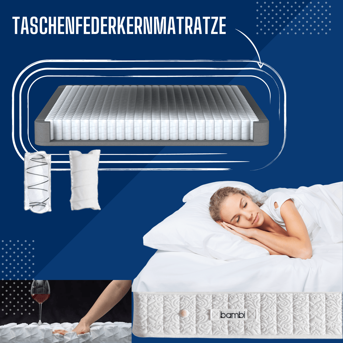 Bambi Kapok Naturel Boxspringbett Funktionsbett mit Bettkasten Boxspringbett 180x200 - 90x200 - Ezmann.de