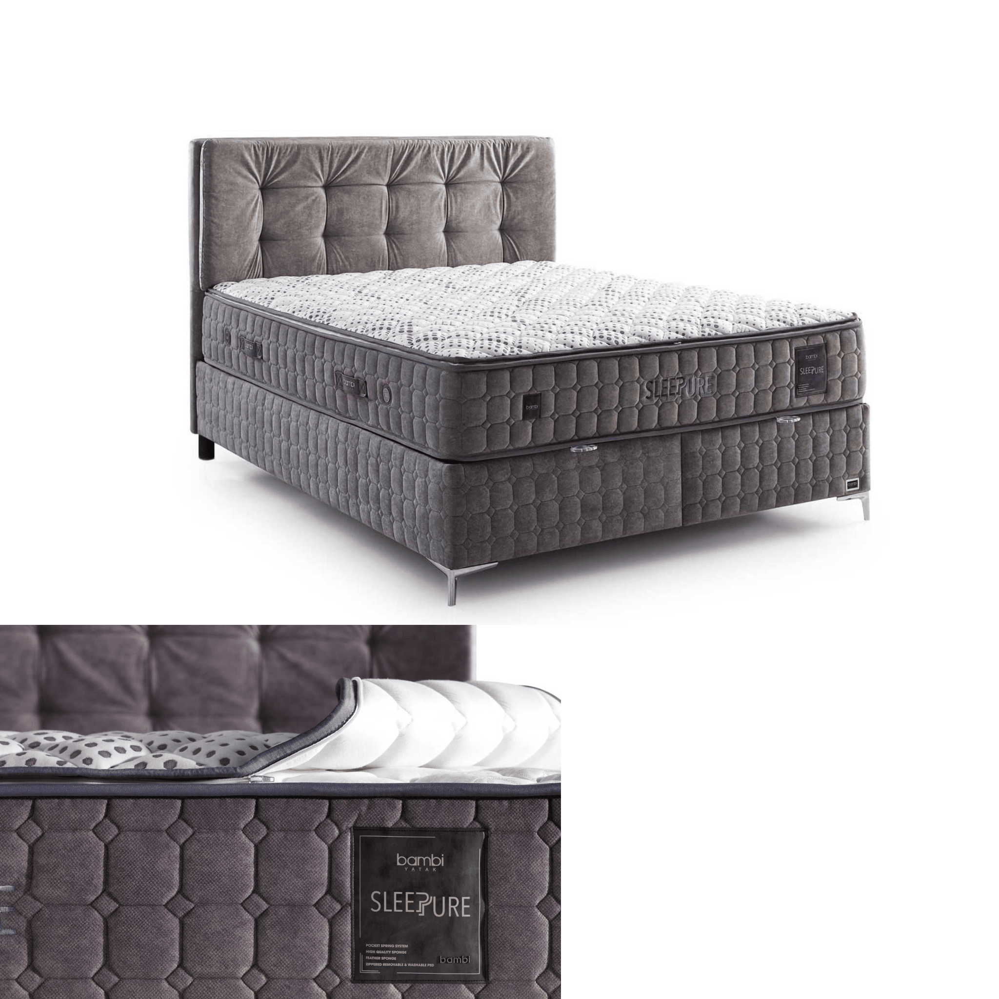 Bambi Sleeppure Boxspringbett Schlafzimmer Set - Ezmann.de