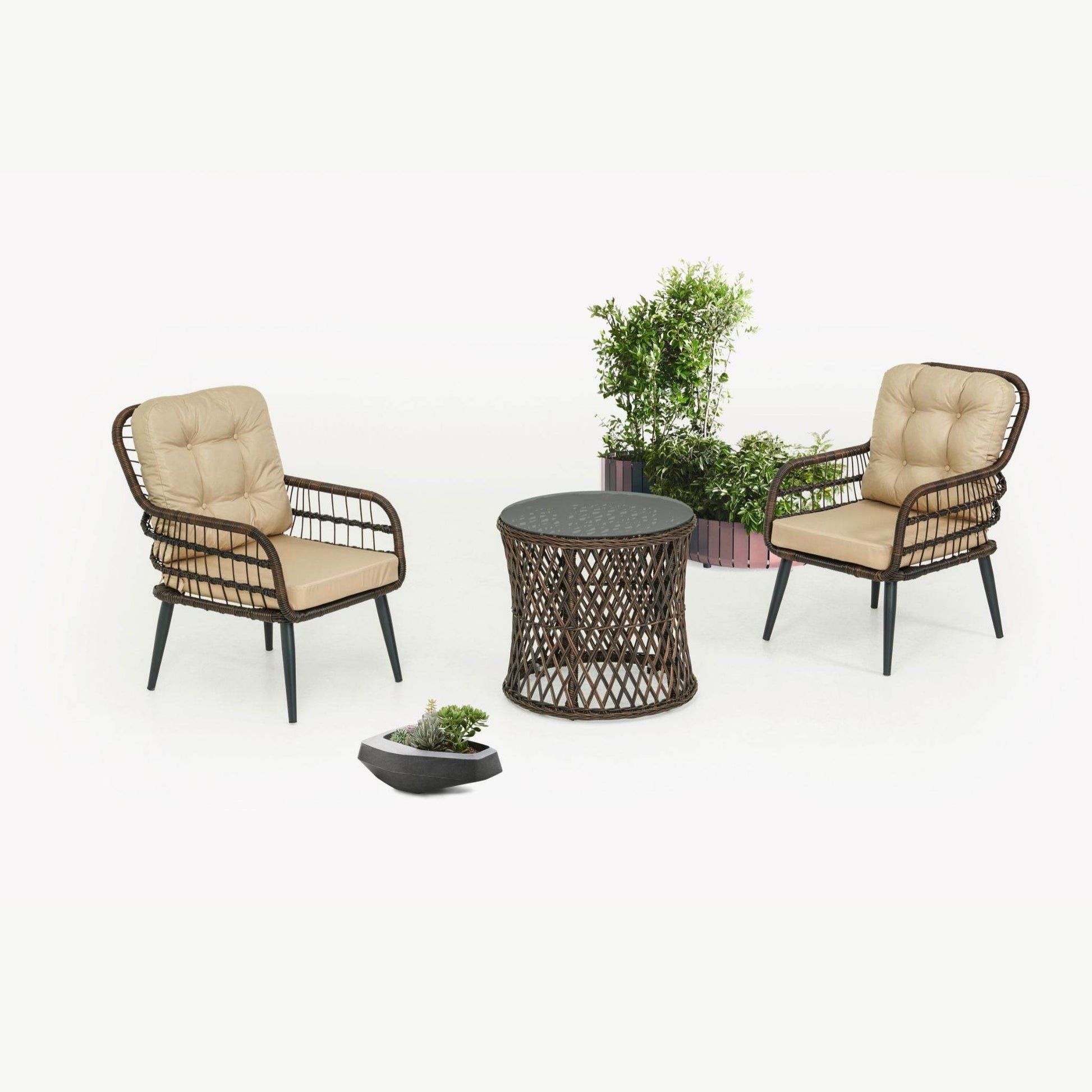 Gartenmöbelset Tisch und Stuhl Balkon Loungeset - PISA - Ezmann.de