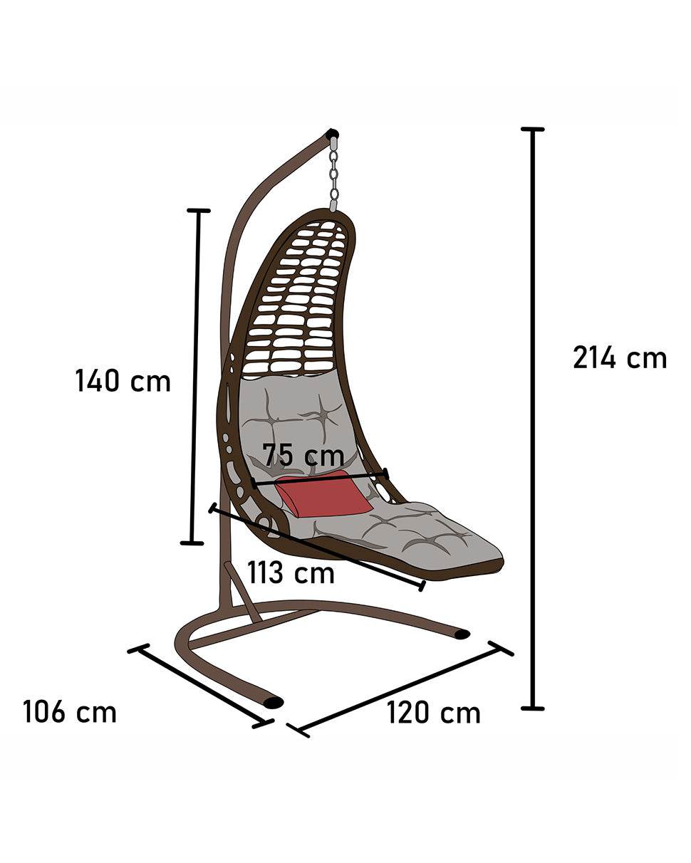 Capri Swing Gartenschaukel Rattan Hängesessel mit Gestell Hängeschaukel Bodrum - Ezmann.de