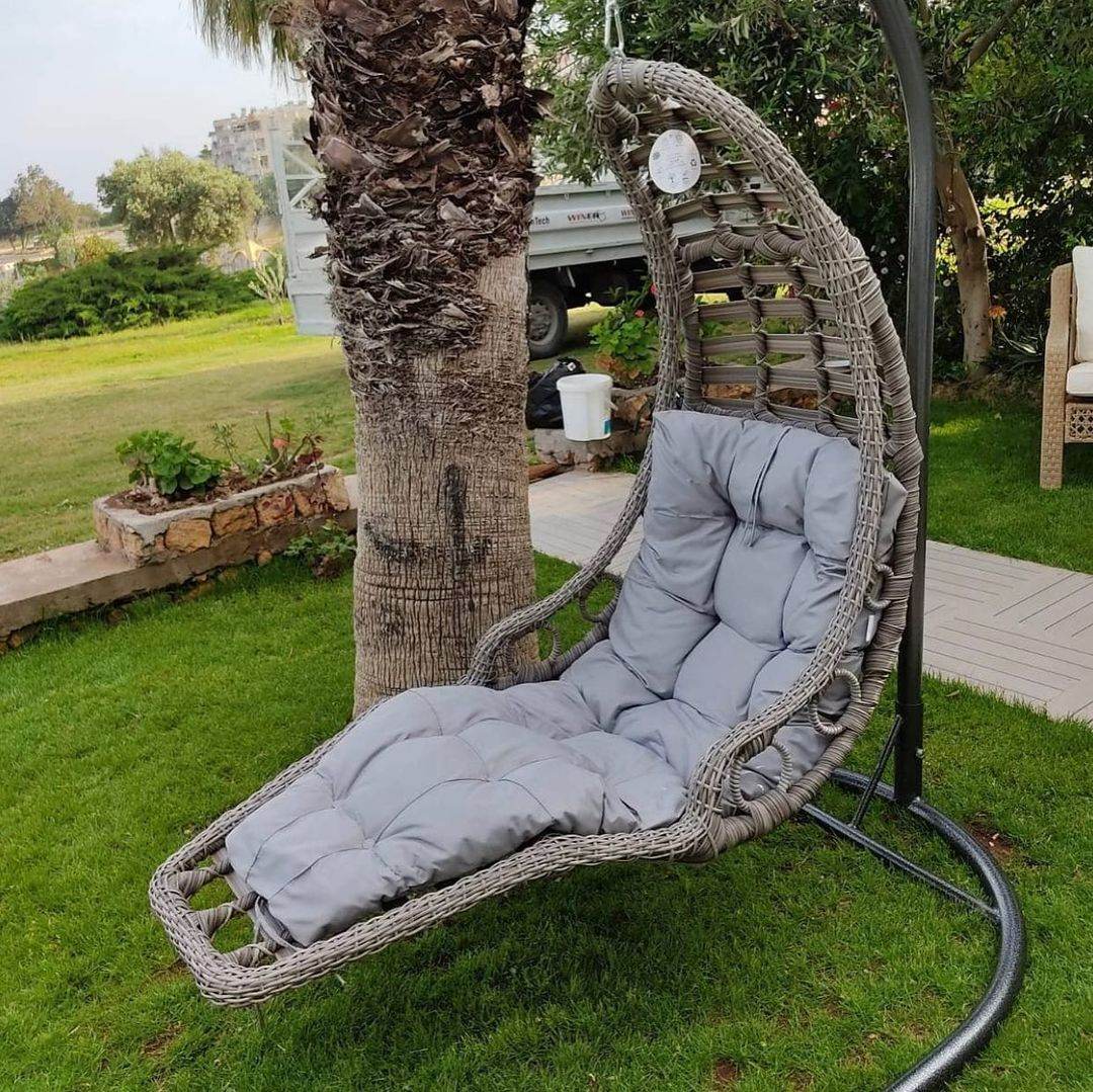 Capri Swing Gartenschaukel Rattan Hängesessel mit Gestell Hängeschaukel Bodrum - Ezmann.de