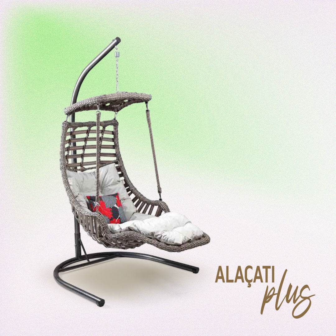 Capri Swing Gartenschaukel Rattan Hängesessel mit Gestell Hängeschaukel Alacati Plus - Ezmann.de