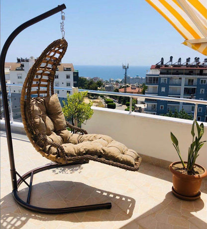 Capri Swing Gartenschaukel Rattan Hängesessel mit Gestell Hängeschaukel Bodrum - Ezmann.de