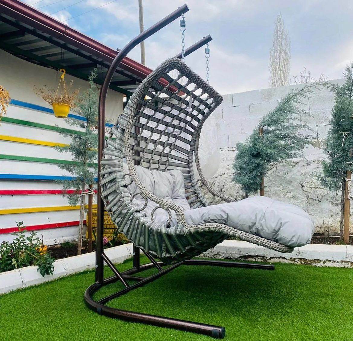 Capri Swing Gartenschaukel Rattan Hängesessel mit Gestell Hängeschaukel Bodrum Double - Ezmann.de