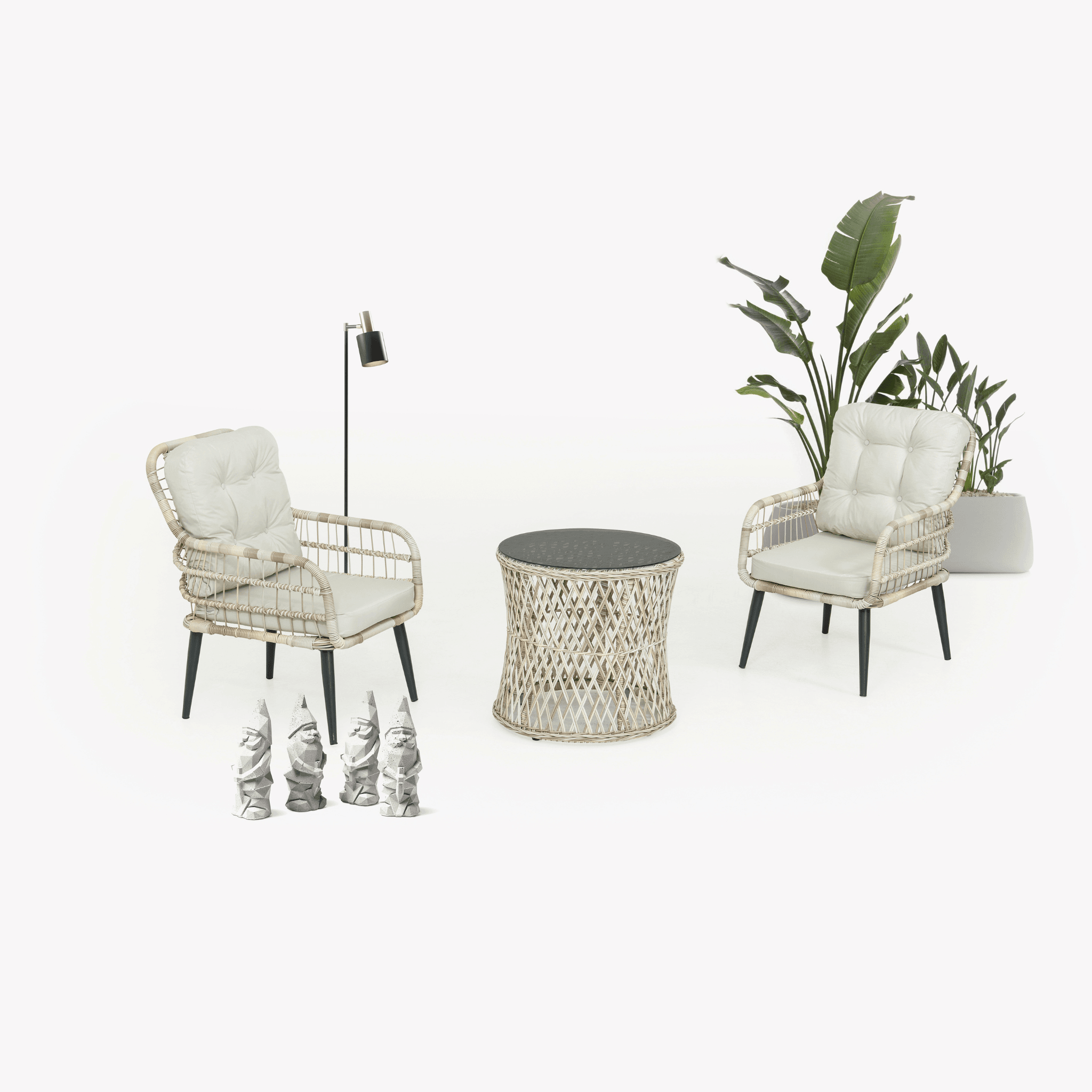 Gartenmöbelset Tisch und Stuhl Balkon Loungeset - PISA - Ezmann.de