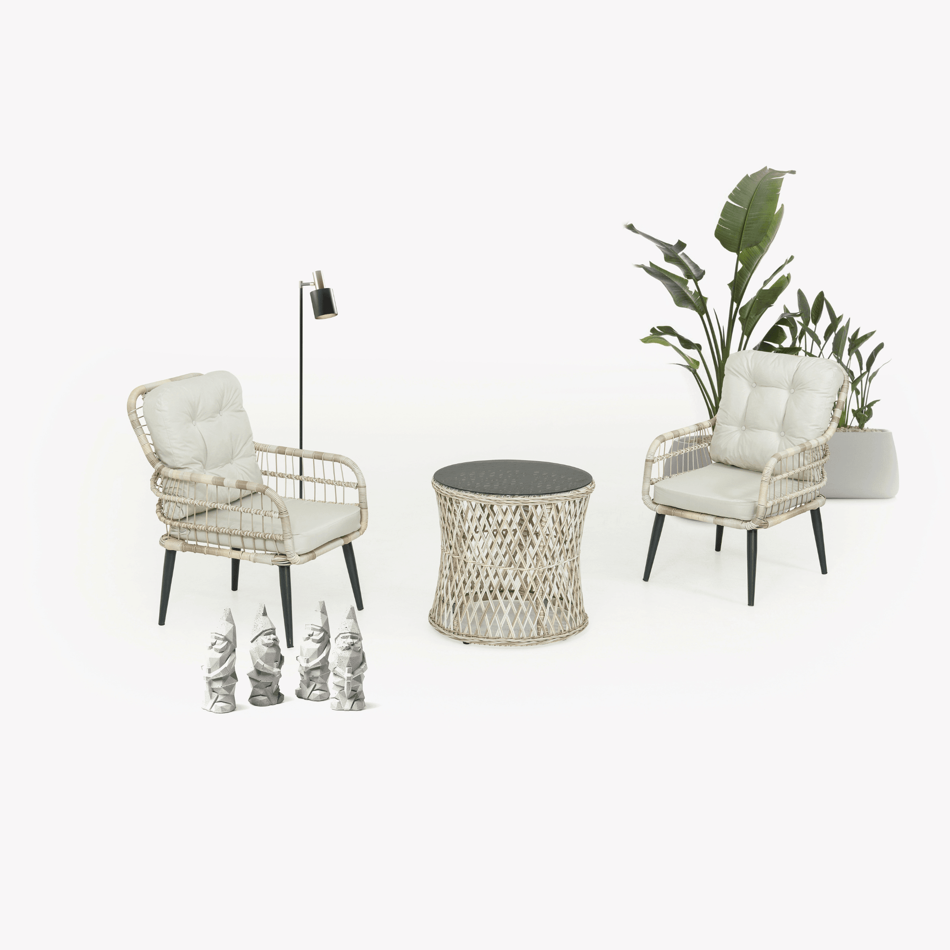 Gartenmöbelset Tisch und Stuhl Balkon Loungeset - PISA - Ezmann.de