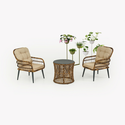 Gartenmöbelset Tisch und Stuhl Balkon Loungeset - PISA