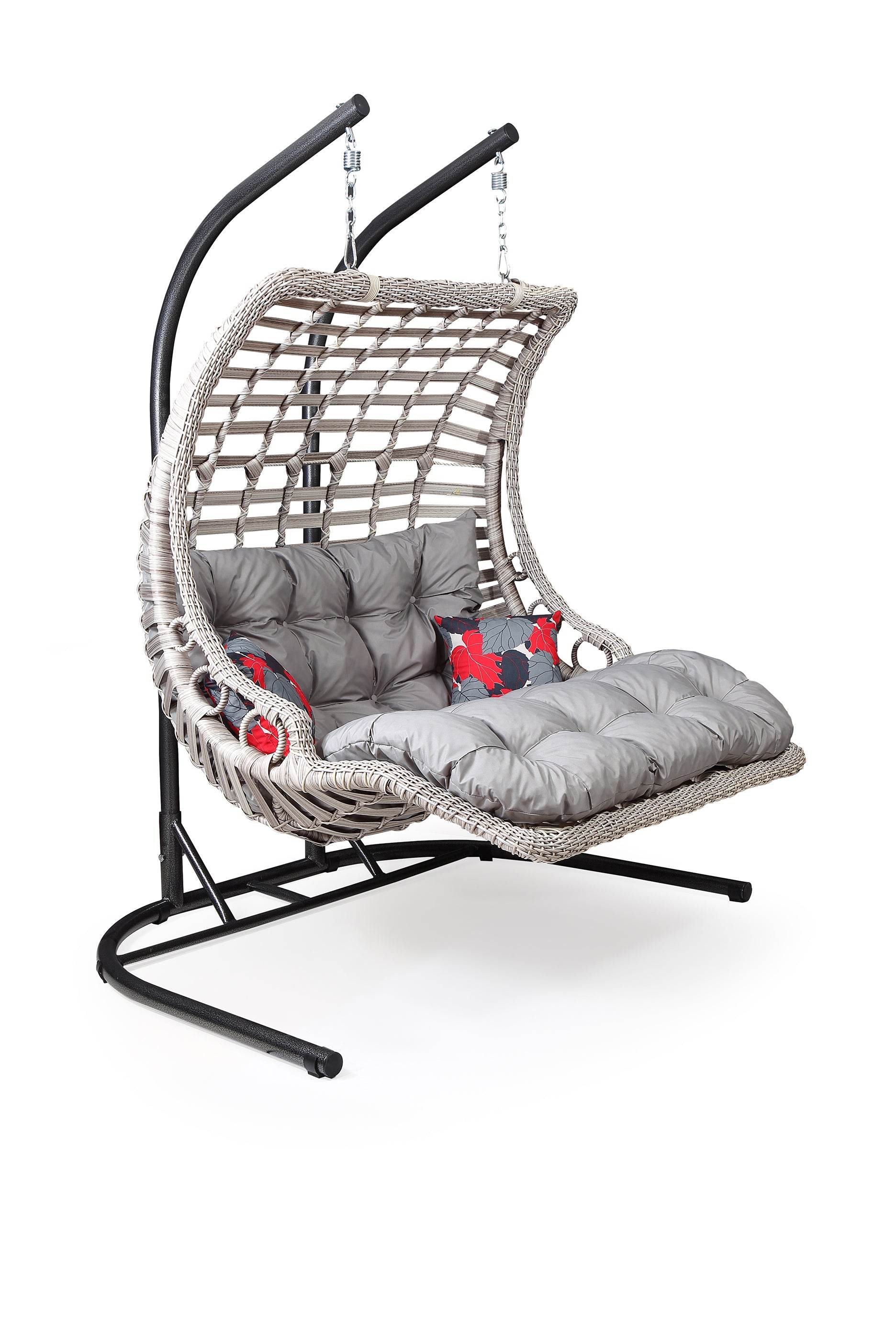 Capri Swing Gartenschaukel Rattan Hängesessel mit Gestell Hängeschaukel Bodrum Double - Ezmann.de