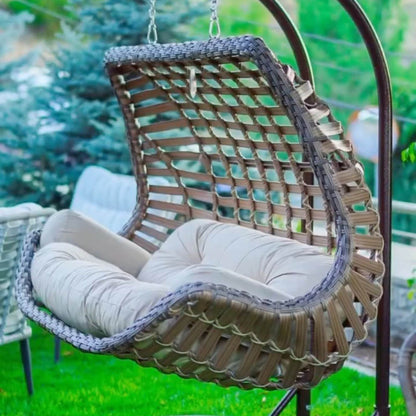 Capri Swing Gartenschaukel Rattan Hängesessel mit Gestell Hängeschaukel Cunda - Ezmann.de